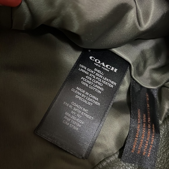COACH Green Leather Jacket